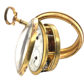 English verge with full calendar and stoppable centre seconds Circa 1790 English verge with full calendar and stoppable centre seconds Circa 1790