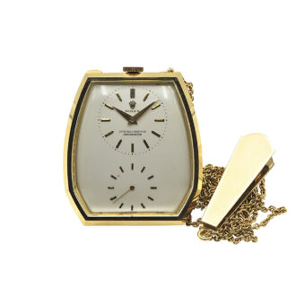 Swiss 18 carat gold hexagonal dress watch with chain Circa 1958