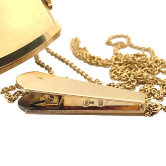 Swiss 18 carat gold hexagonal dress watch with chain Circa 1958