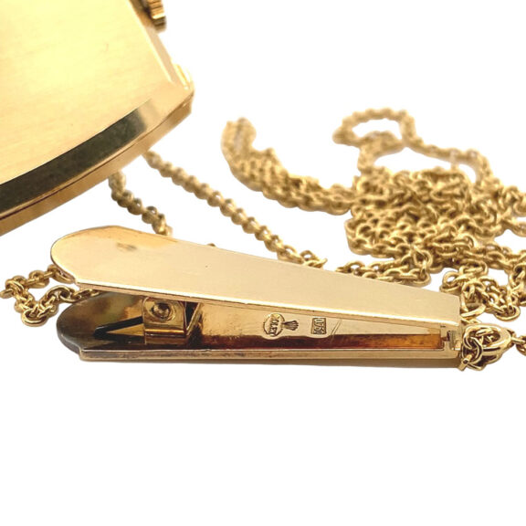 Swiss 18 carat gold hexagonal dress watch with chain Circa 1958 Swiss 18 carat gold hexagonal dress watch with chain Circa 1958