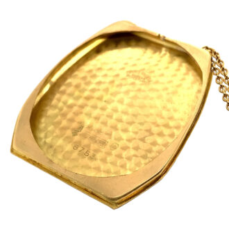 Swiss 18 carat gold hexagonal dress watch with chain Circa 1958