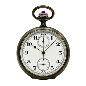 Rare Swiss gunmetal chronograph pocket watch Circa 1916