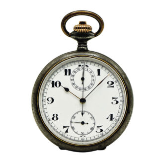 Rare Swiss gunmetal chronograph pocket watch Circa 1916