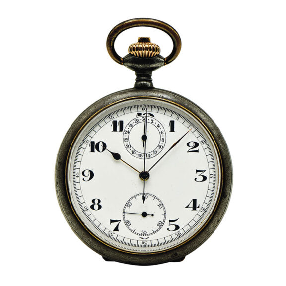 Rare Swiss gunmetal chronograph pocket watch Circa 1916