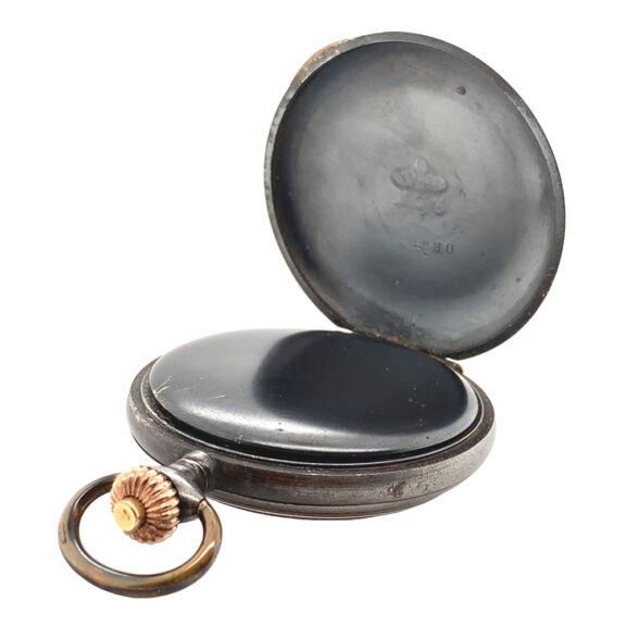 Rare Swiss gunmetal chronograph pocket watch Circa 1916 Rare Swiss gunmetal chronograph pocket watch Circa 1916