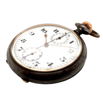 Rare Swiss gunmetal chronograph pocket watch Circa 1916