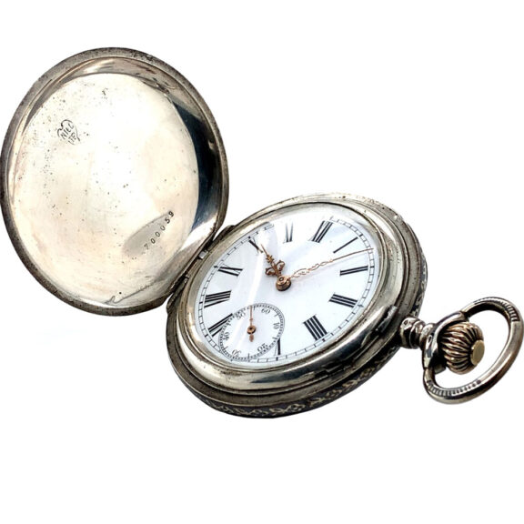 Fine Swiss niëllo silver hunting cased lever watch Circa 1900 Fine Swiss niëllo silver hunting cased lever watch Circa 1900