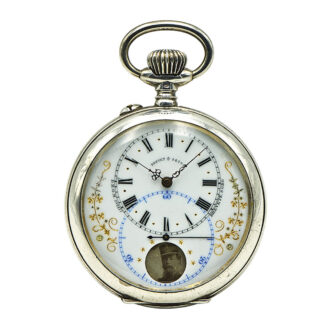 Very rare Swiss silver cylinder watch with regulator dial Circa 1905