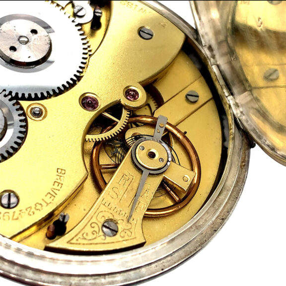 Very rare Swiss silver cylinder watch with regulator dial Circa 1905 Very rare Swiss silver cylinder watch with regulator dial Circa 1905