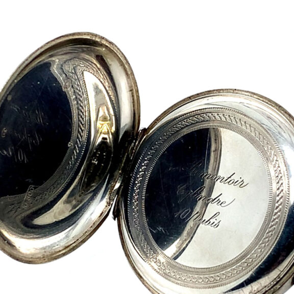 Very rare Swiss silver cylinder watch with regulator dial Circa 1905 Very rare Swiss silver cylinder watch with regulator dial Circa 1905