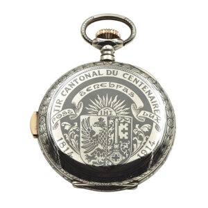 Swiss niëllo silver quarter repeating lever watch Circa 1914