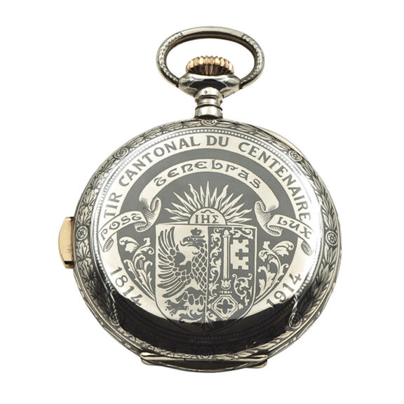 Swiss niëllo silver quarter repeating lever watch Circa 1914