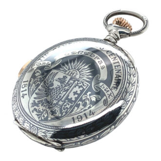 Swiss niëllo silver quarter repeating lever watch Circa 1914