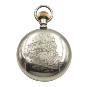 Rare Swiss nickel open faced American railroad watch Circa 1902
