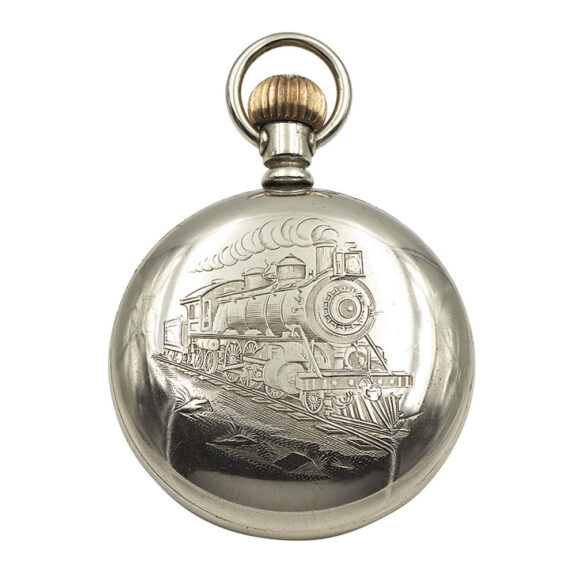 Rare Swiss nickel open faced American railroad watch Circa 1902