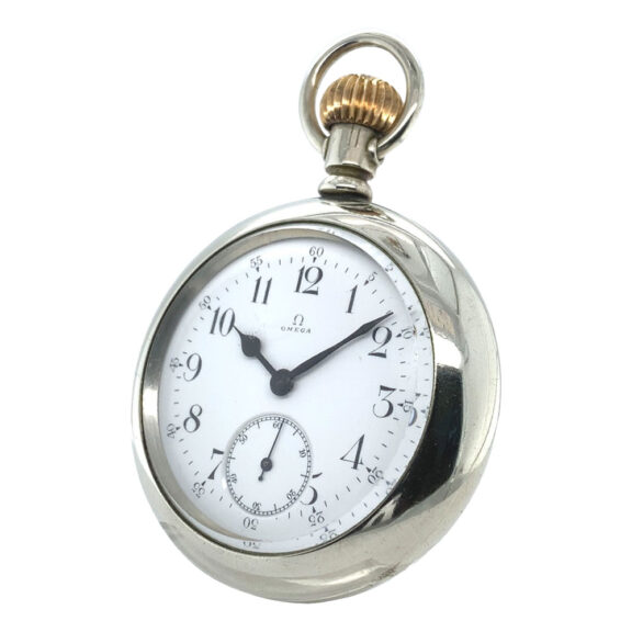 Rare Swiss nickel open faced American railroad watch Circa 1902 Rare Swiss nickel open faced American railroad watch Circa 1902