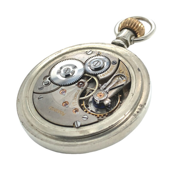 Rare Swiss nickel open faced American railroad watch Circa 1902 Rare Swiss nickel open faced American railroad watch Circa 1902