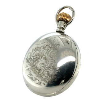 Rare Swiss nickel open faced American railroad watch Circa 1902