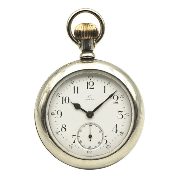 Rare Swiss nickel open faced American railroad watch Circa 1902 Rare Swiss nickel open faced American railroad watch Circa 1902