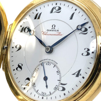 Fine Swiss 18K gold hunting cased pocket chronometer Circa 1923