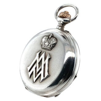 Ornamental Russian silver hunting cased lever watch Circa 1910