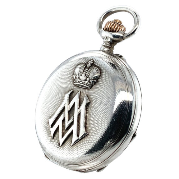 Ornamental Russian silver hunting cased lever watch Circa 1910 Ornamental Russian silver hunting cased lever watch Circa 1910