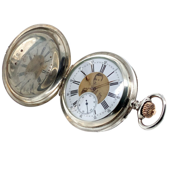 Ornamental Russian silver hunting cased lever watch Circa 1910 Ornamental Russian silver hunting cased lever watch Circa 1910