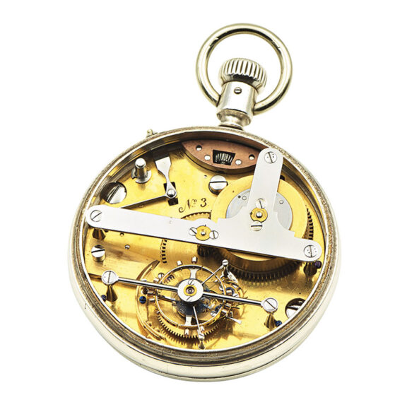 Exceptional English silver one-minute tourbillon Circa 1900 Exceptional English silver one-minute tourbillon Circa 1900