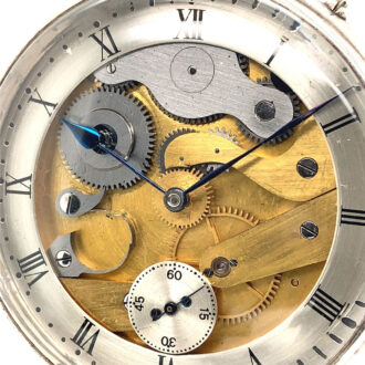 Exceptional English silver one-minute tourbillon Circa 1900
