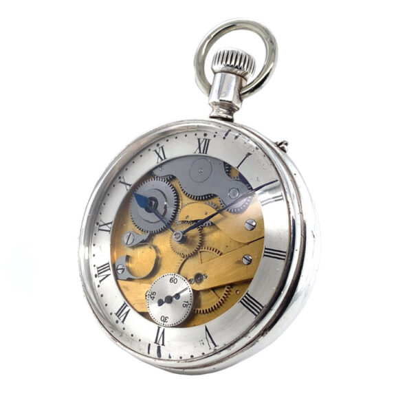 Exceptional English silver one-minute tourbillon Circa 1900 Exceptional English silver one-minute tourbillon Circa 1900