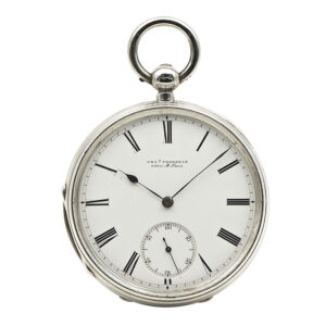 English silver marine deck watch in mahogany box Circa 1899