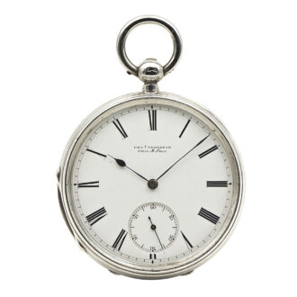 English silver marine deck watch in mahogany box Circa 1899