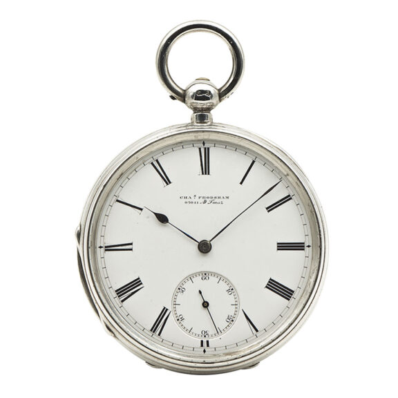 English silver marine deck watch in mahogany box Circa 1899
