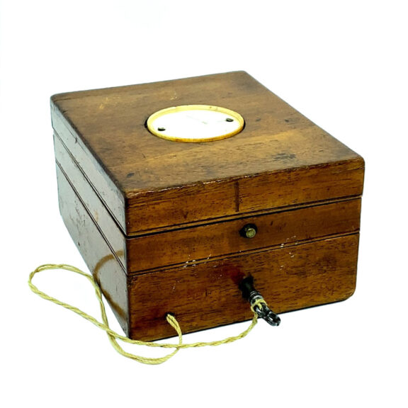 English silver marine deck watch in mahogany box Circa 1899 English silver marine deck watch in mahogany box Circa 1899