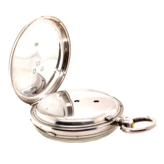 English silver marine deck watch in mahogany box Circa 1899
