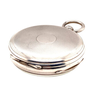 English silver marine deck watch in mahogany box Circa 1899