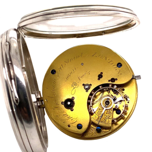 English silver marine deck watch in mahogany box Circa 1899 English silver marine deck watch in mahogany box Circa 1899