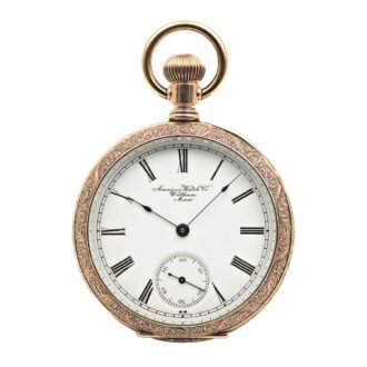 An extremely rare American 10 carat gold-plated open faced one-minute tourbillon pocket watch, circa 1940
