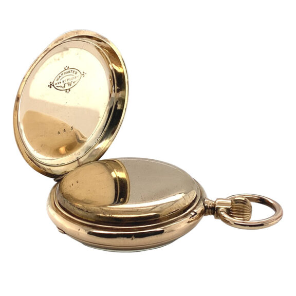 Early Swiss 14K rose gold open faced lever watch Circa 1889 Early Swiss 14K rose gold open faced lever watch Circa 1889