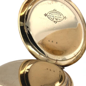 Early Swiss 14K rose gold open faced lever watch Circa 1889