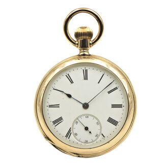 Early Swiss 14 Carat rose gold open faced lever watch Circa 1889