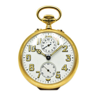 Swiss 18K gold open faced lever watch with alarm Circa 1903