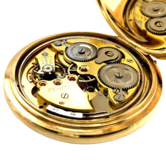 Swiss 18K gold open faced lever watch with alarm Circa 1903