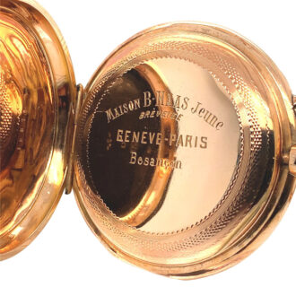 Swiss 18K rose gold cylinder watch with full calendar Circa 1900
