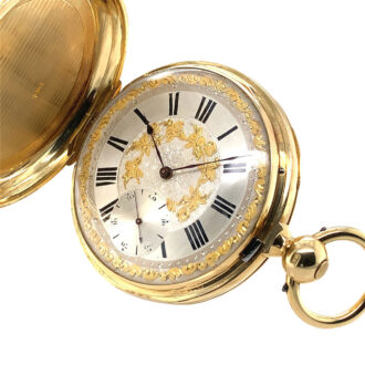 Swiss gold hunting cased one-minute tourbillon watch Circa 1860