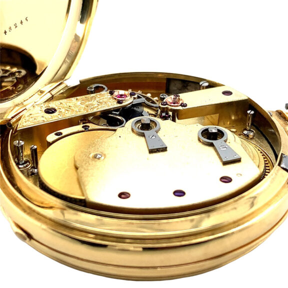 Swiss gold hunting cased one-minute tourbillon watch Circa 1860 Swiss gold hunting cased one-minute tourbillon watch Circa 1860