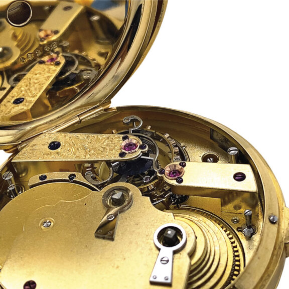 Swiss gold hunting cased one-minute tourbillon watch Circa 1860 Swiss gold hunting cased one-minute tourbillon watch Circa 1860