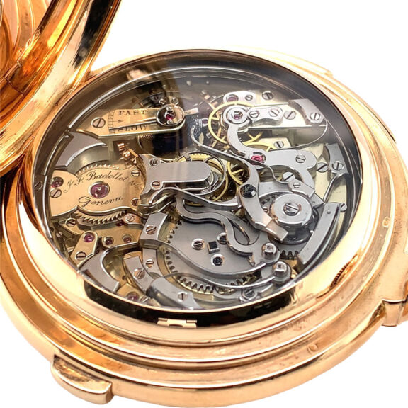 Impressive Swiss gold complicated hunting cased watch Circa 1890 Impressive Swiss gold complicated hunting cased watch Circa 1890