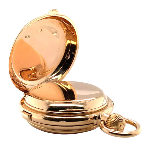 Impressive Swiss gold complicated hunting cased watch Circa 1890 Impressive Swiss gold complicated hunting cased watch Circa 1890
