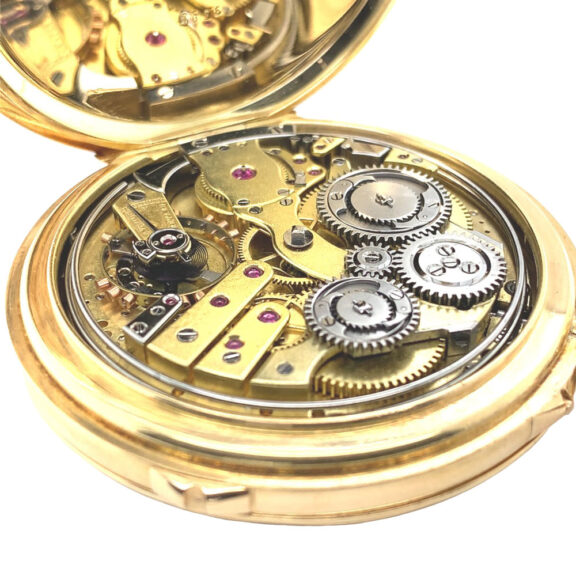 Swiss 18K gold minute repeating centre seconds lever Circa 1883 Swiss 18K gold minute repeating centre seconds lever Circa 1883